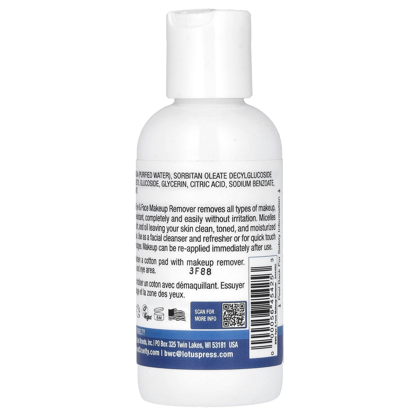 Beauty Wo Cruelty, Extra Gentle Eye Make-up Remover, 4 Oz UPC 000056454253 | Hilife Vitamins