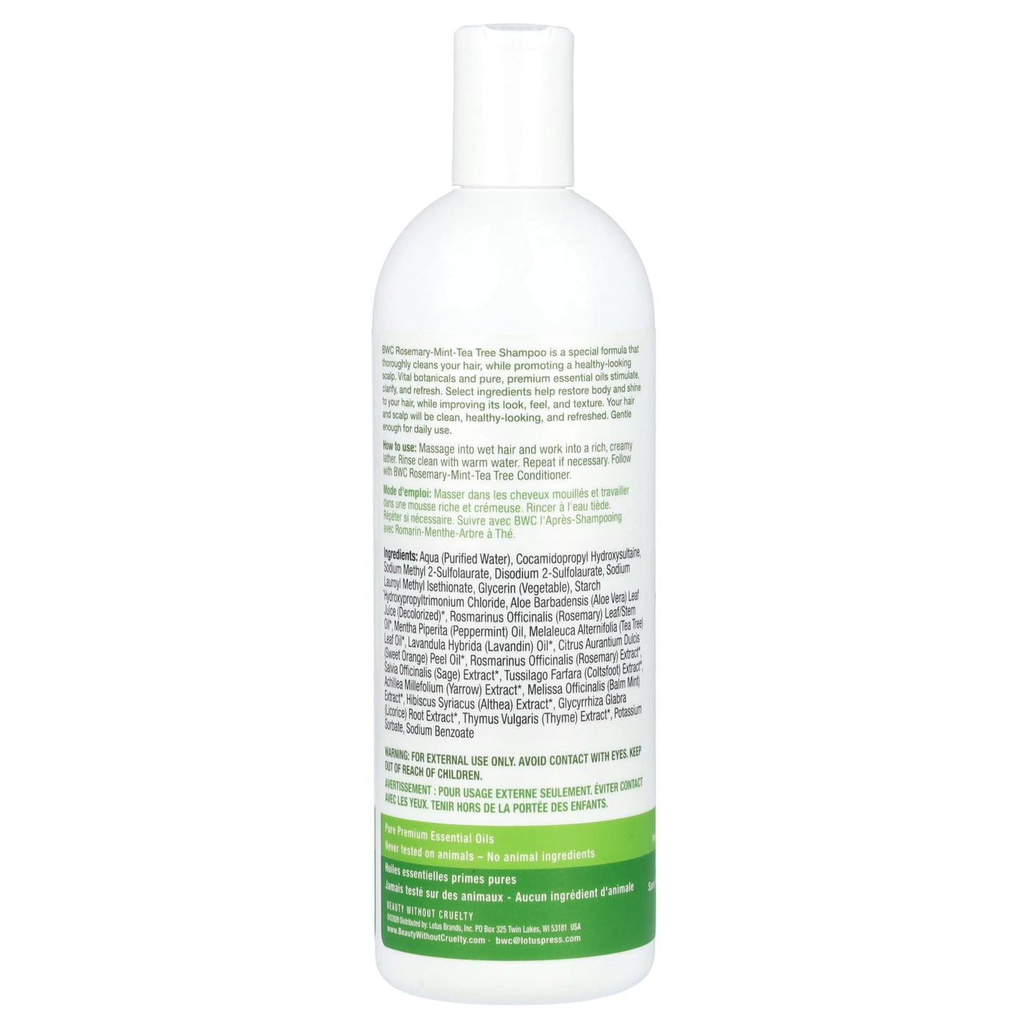 Beauty Wo Cruelty, Shampoo Rosemary Mint Tea Tree, 16 Oz UPC 000056454666 | Hilife Vitamins