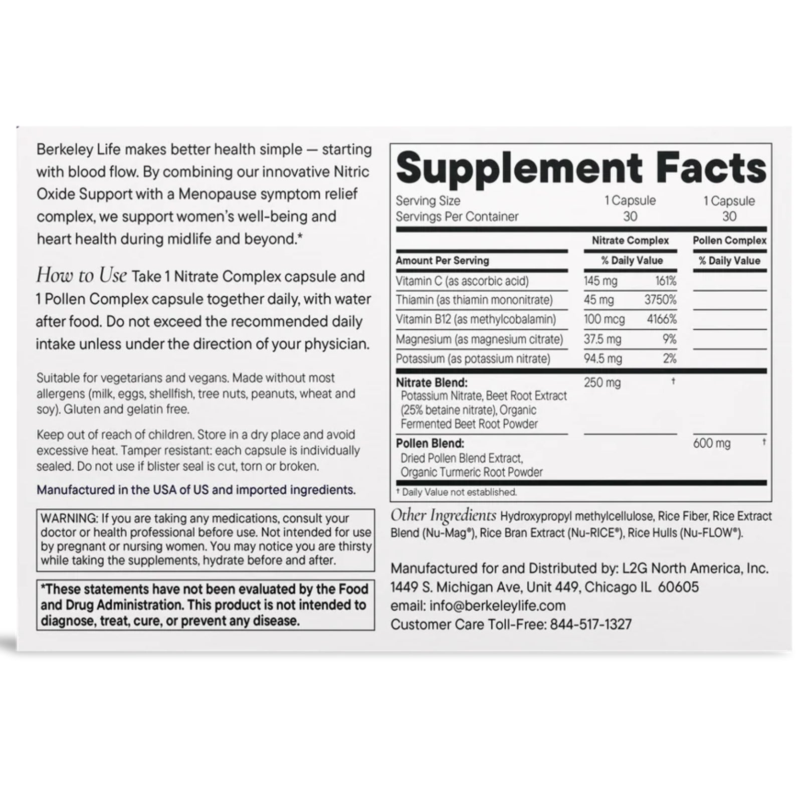 Berkeley Life Professional, Menopause and Heart Health Support, 60 Capsules UPC 817105020969 | HiLife Vitamins