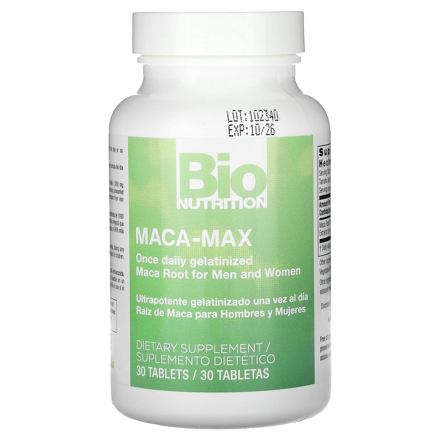 Bio Nutrition, Maca Max Once Daily, 30 Tablets UPC 854936003099 | Hilife Vitamins