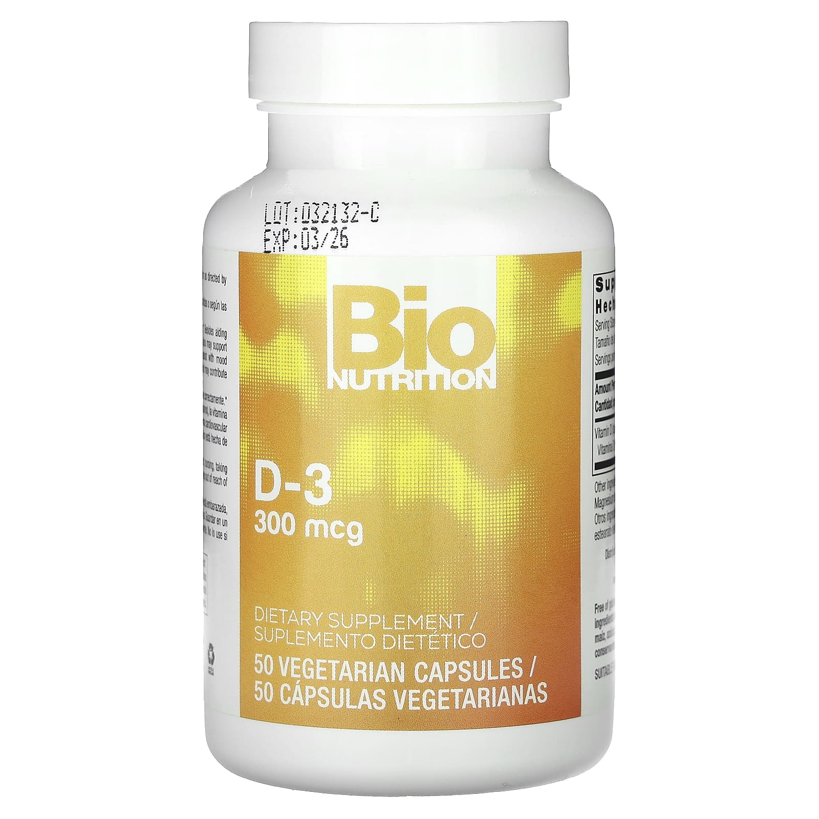 Bio Nutrition, D3 12000 IU, 50 Capsules UPC 854936003167 | Hilife Vitamins