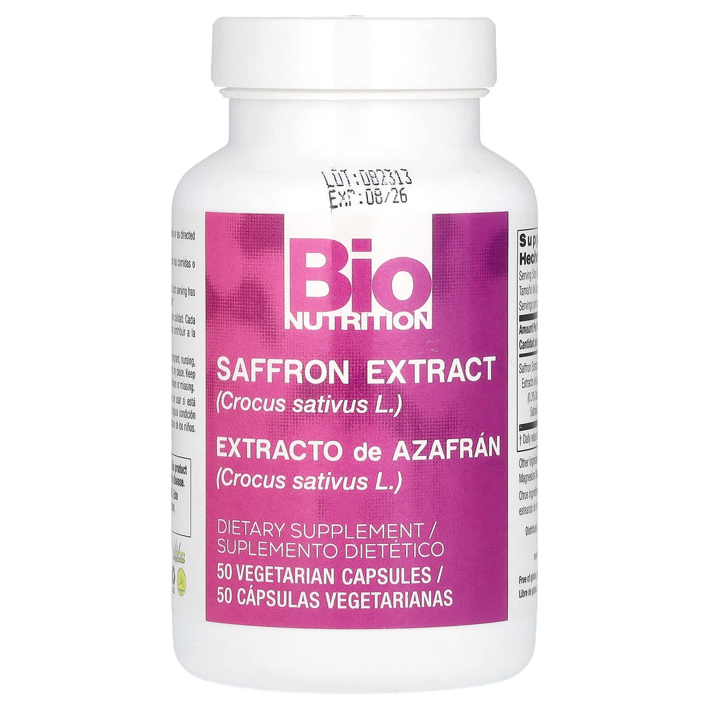 Bio Nutrition, Standardized Saffron Extract, 50 Capsules UPC 854936003174 | Hilife Vitamins