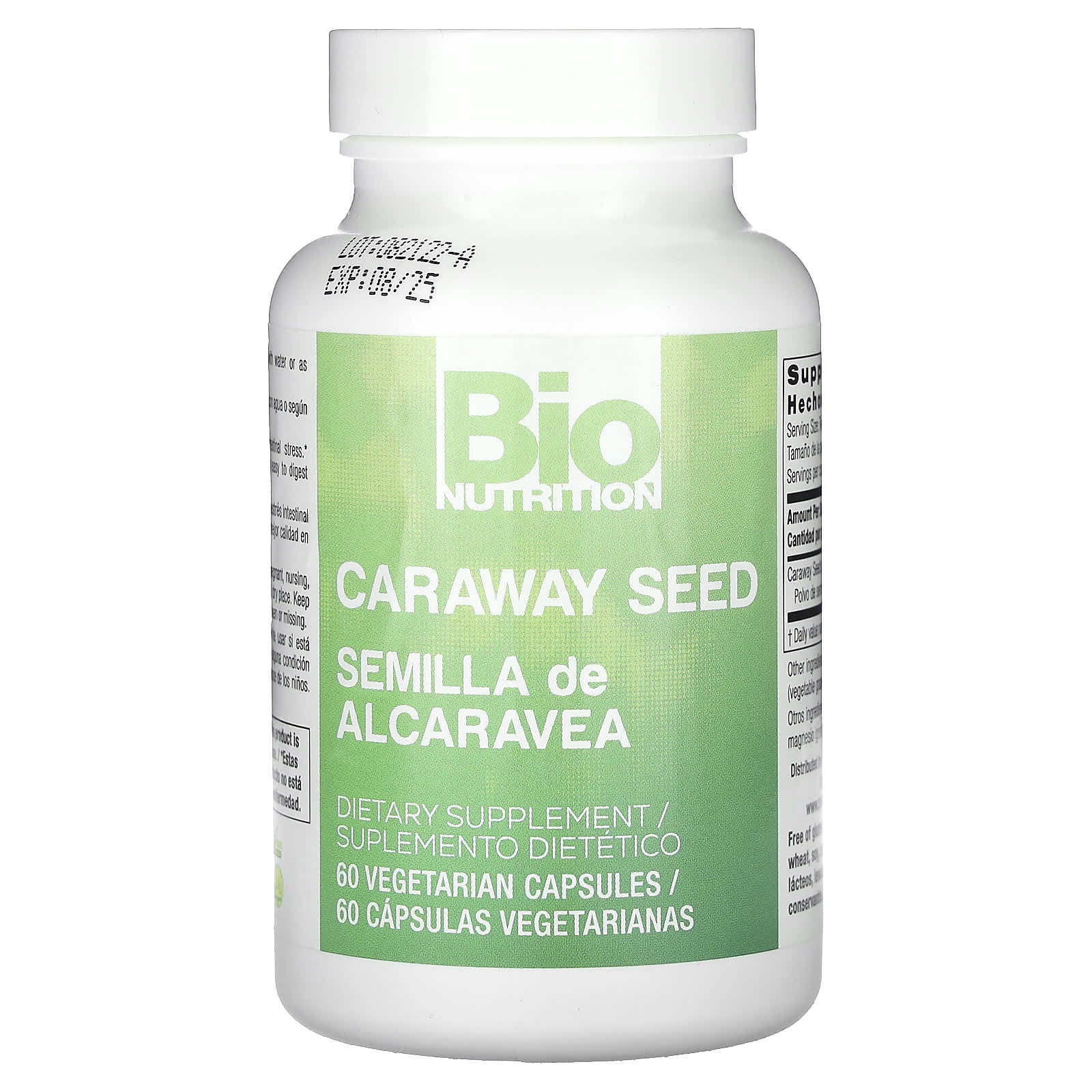 Bio Nutrition, Caraway Seed, 60 Capsules UPC 854936003181 | Hilife Vitamins