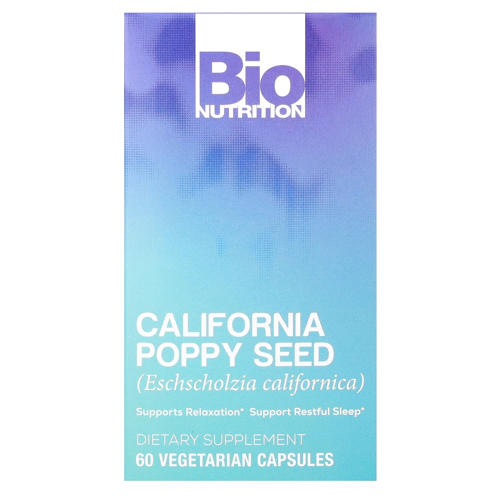 Bio Nutrition, California Poppy Seed, 60 Vegetarian Capsules UPC 854936003204 | Hilife Vitamins