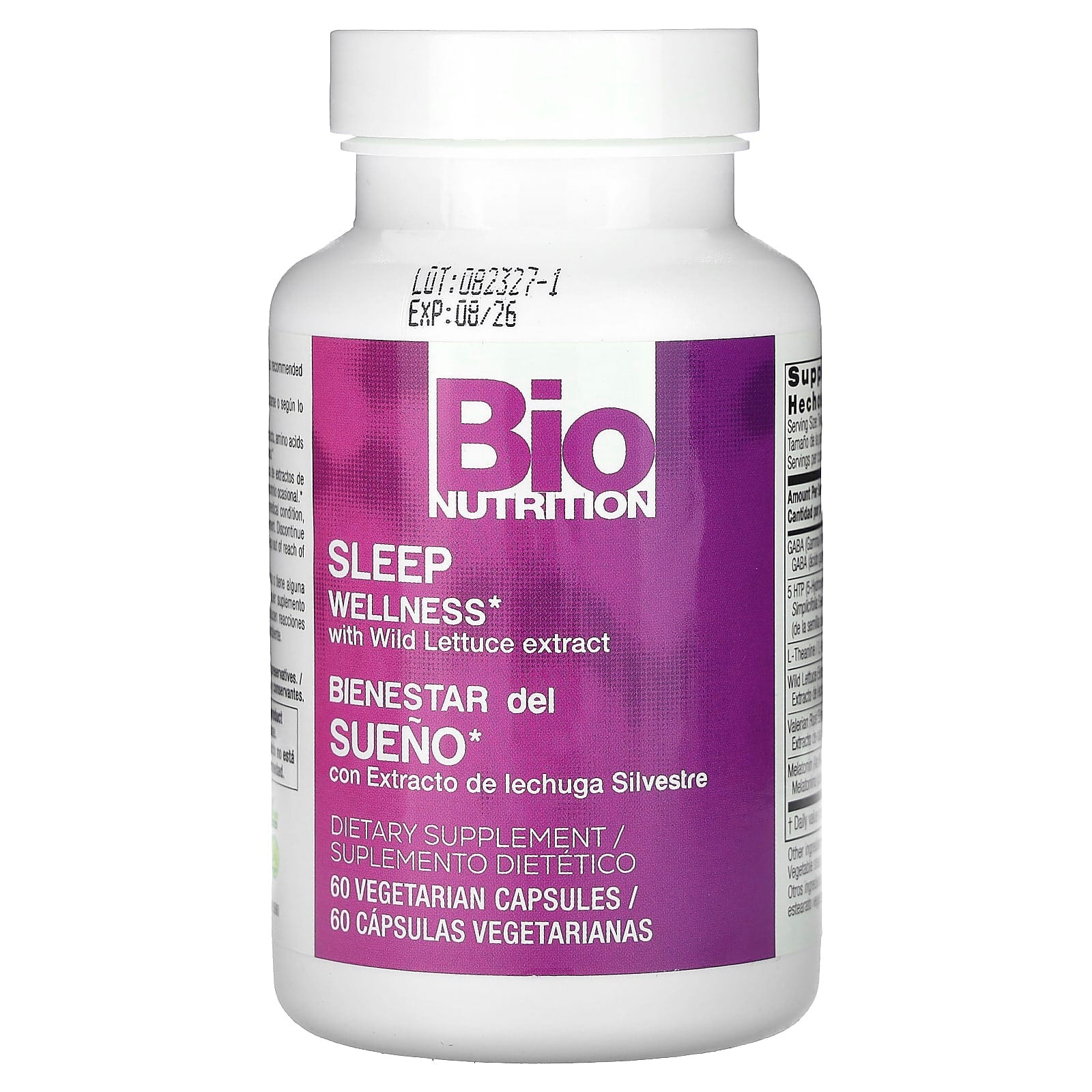 Bio Nutrition, Sleep Wellness With Wild Lettuce, 60 Capsules UPC 854936003235 | Hilife Vitamins