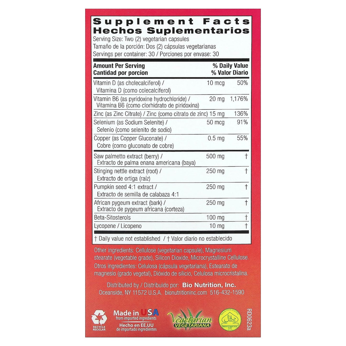 Bio Nutrition, Prostate Wellness, 60 Capsules UPC 854936003266 | Hilife Vitamins