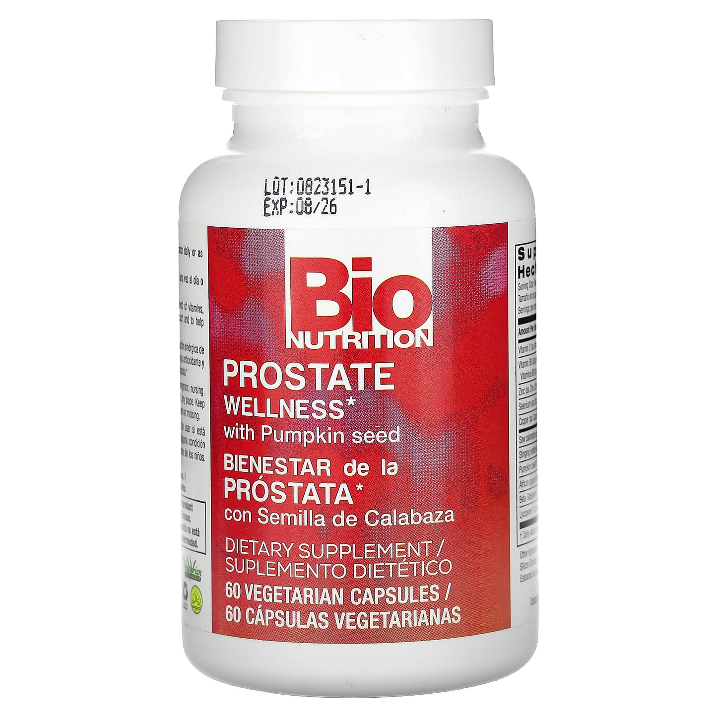 Bio Nutrition, Prostate Wellness, 60 Capsules UPC 854936003266 | Hilife Vitamins