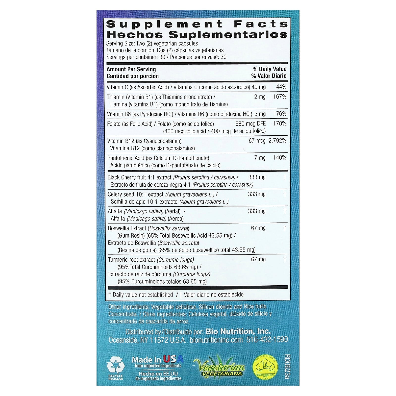 Bio Nutrition, Urilow, 60 Vegetarian Capsules UPC 854936003488 | Hilife Vitamins