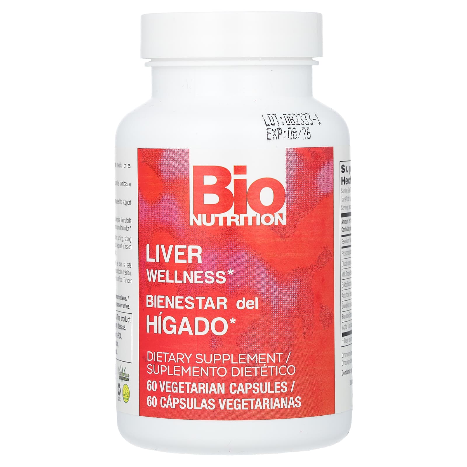Bio Nutrition, Liver Wellness, 60 Vegetarian Capsules UPC 854936003501 | Hilife Vitamins