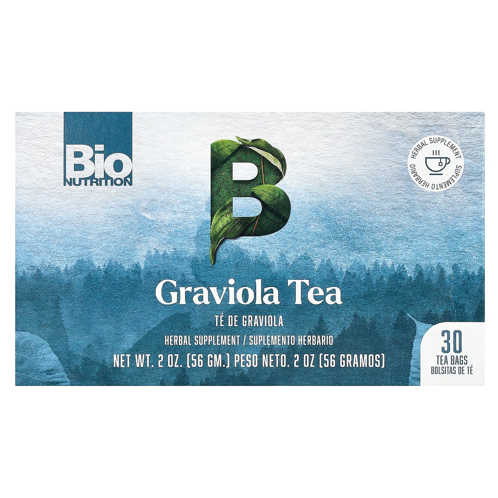 Bio Nutrition, Graviola Tea, 30 Tea Bags UPC 854936003624 | Hilife Vitamins