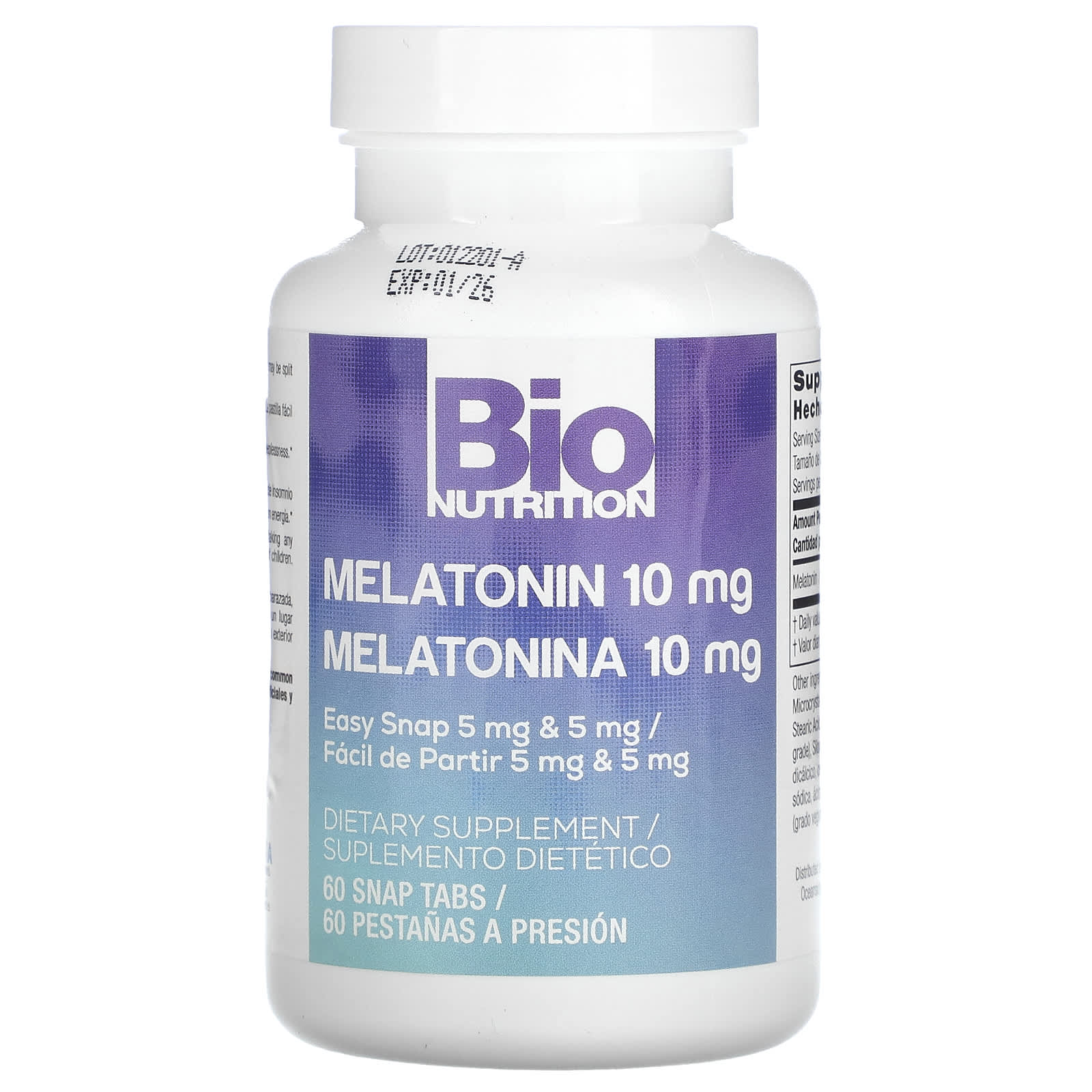 Bio Nutrition, Melatonin, 60 Tablets UPC 854936003648 | Hilife Vitamins
