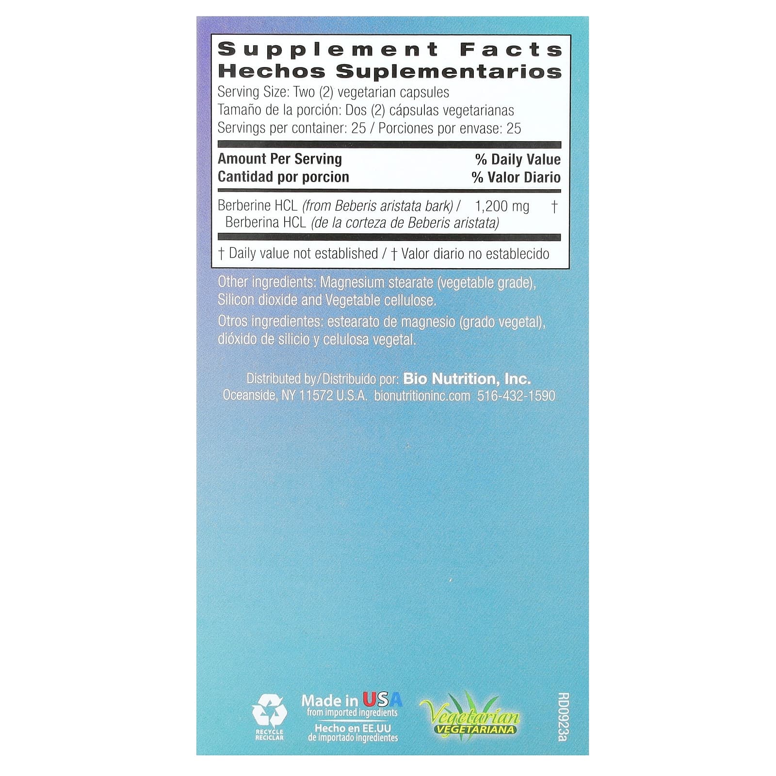Bio Nutrition, Advanced Berberine, 50 Capsules UPC 854936003730 | Hilife Vitamins