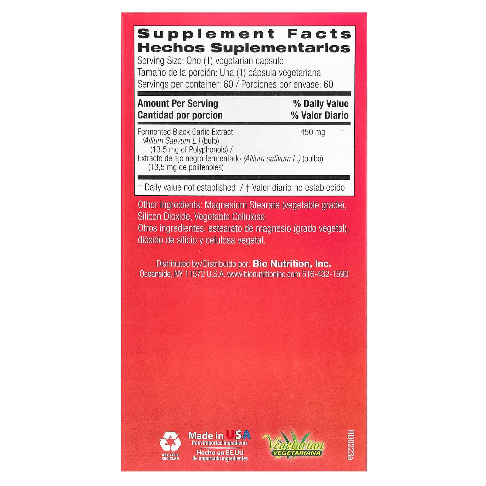 Bio Nutrition, Fermented Black Garlic, 60 Capsules UPC 854936003846 | Hilife Vitamins