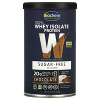 Biochem, 100% Whey Isolate Protein, Sugar Free, Chocolate, 12.5 oz (355 g) UPC 015794020738 | HiLife Vitamins