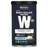 Biochem, 100% Whey Isolate Protein, Sugar Free, Vanilla, 11.8 oz (336 g) - 015794020769 | Hilife Vitamins