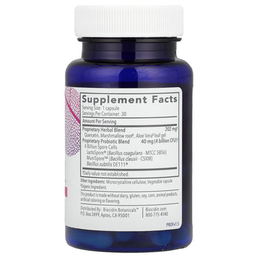 Biocidin Botanicals, Proflora™ 4R, Spore-Based Probiotic & Herbal Formula, 30 Capsules - 899870002180 | Hilife Vitamins