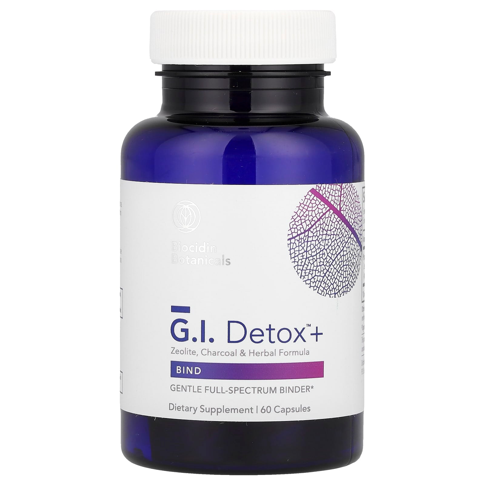 Biocidin Botanicals, G.I. Detox™ +, Zeolite, Charcoal & Herbal Formula, 60 Capsules UPC 899870002135 | HiLife Vitamins