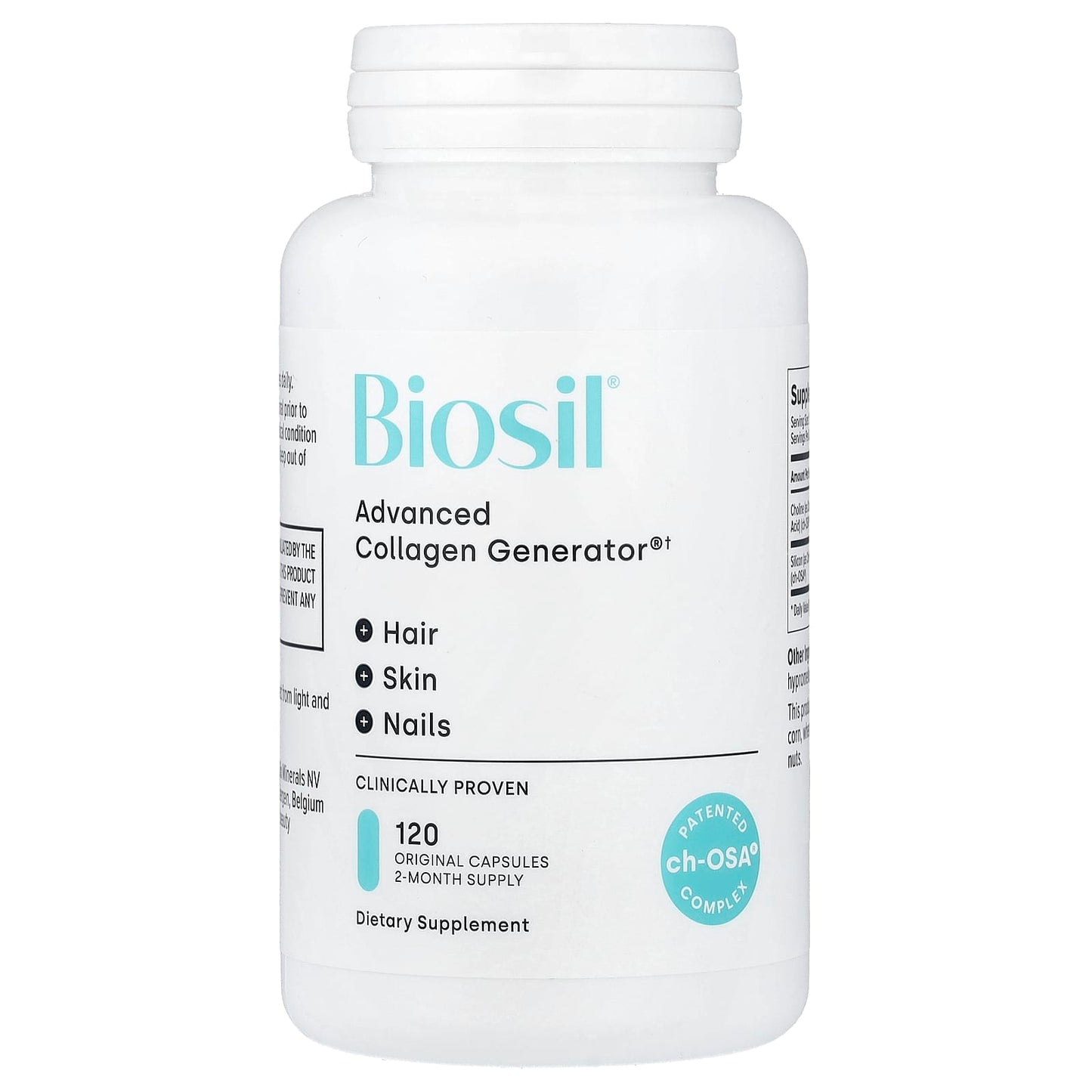BioSil by Natural Factors, Advanced Collagen Generator®, 120 Original Capsules UPC 5425010391866 | HiLife Vitamins