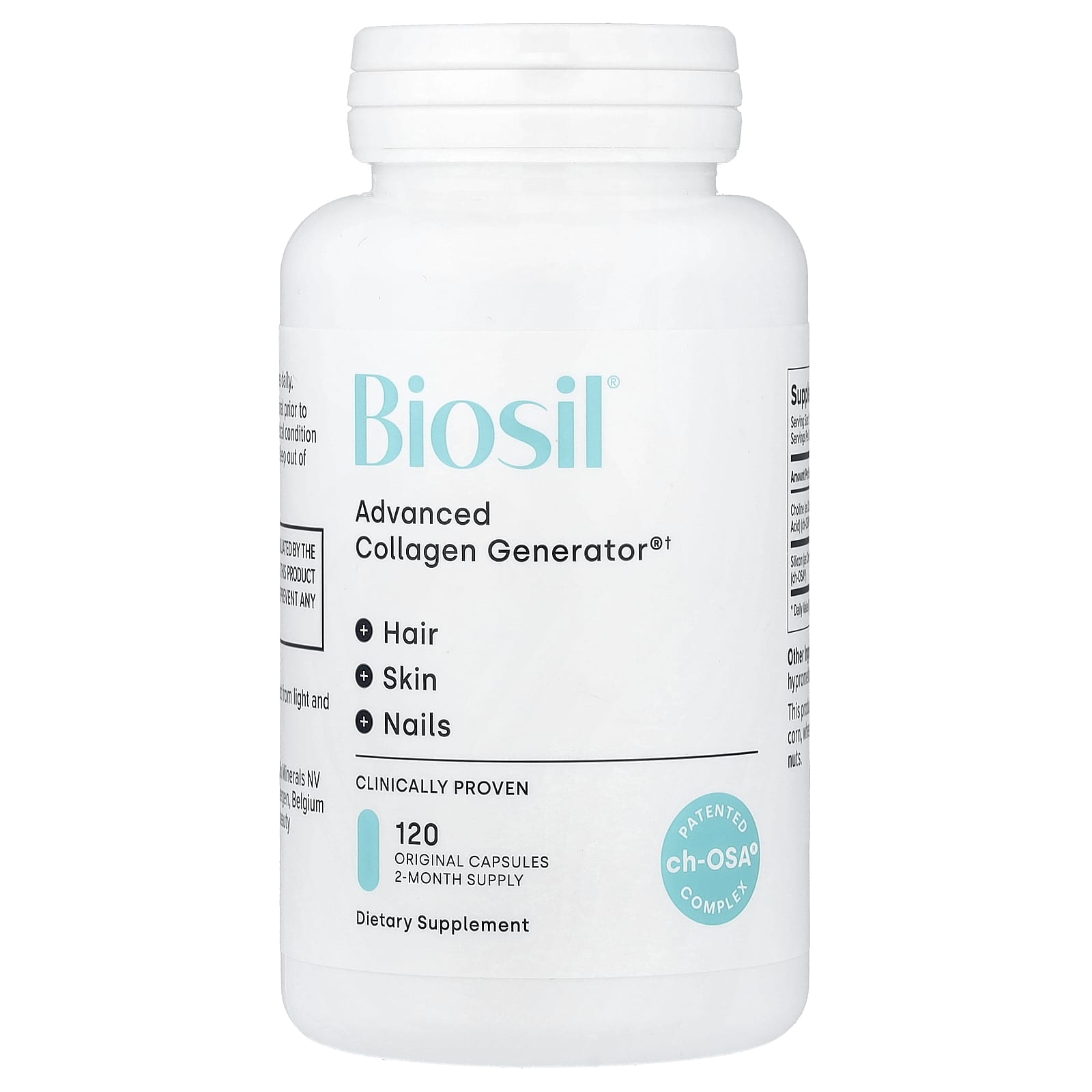BioSil by Natural Factors, Advanced Collagen Generator®, 120 Original Capsules UPC 5425010391866 | HiLife Vitamins