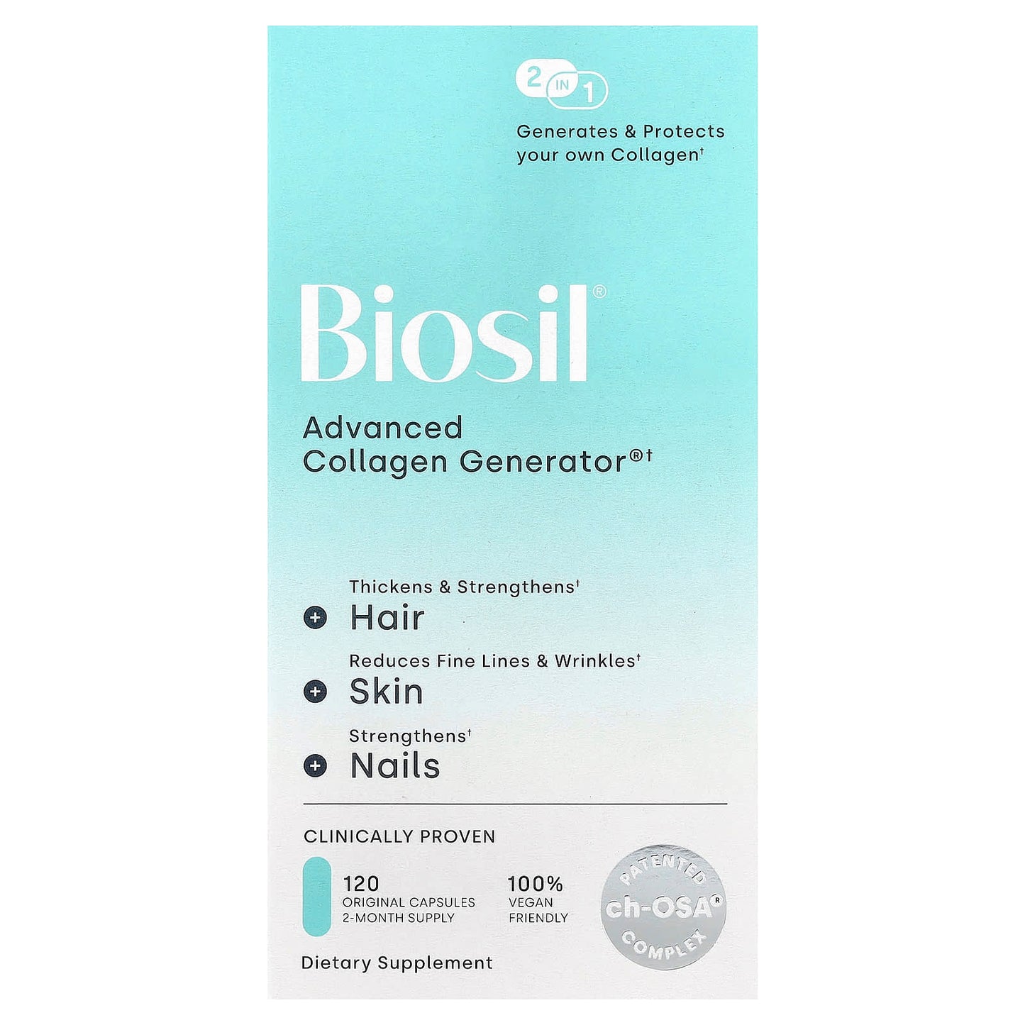 BioSil by Natural Factors, Advanced Collagen Generator®, 120 Original Capsules UPC 5425010391866 | Hilife Vitamins