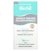 BioSil by Natural Factors, Advanced Collagen Generator, 60 Small Vegan Liquid Capsules UPC 5425010391873 | Hilife Vitamins