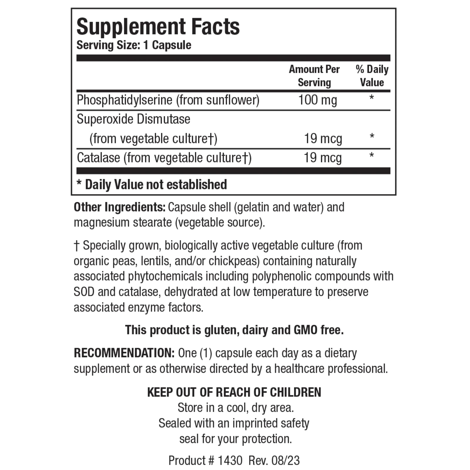 Biotics Research, Phosphatidylserine, 90 Capsules UPC 780053002328 | HiLife Vitamins