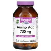 Bluebonnet, Amino Acid 750 mg, 180 Vegetarian Capsules UPC 743715000148 | Hilife Vitamins