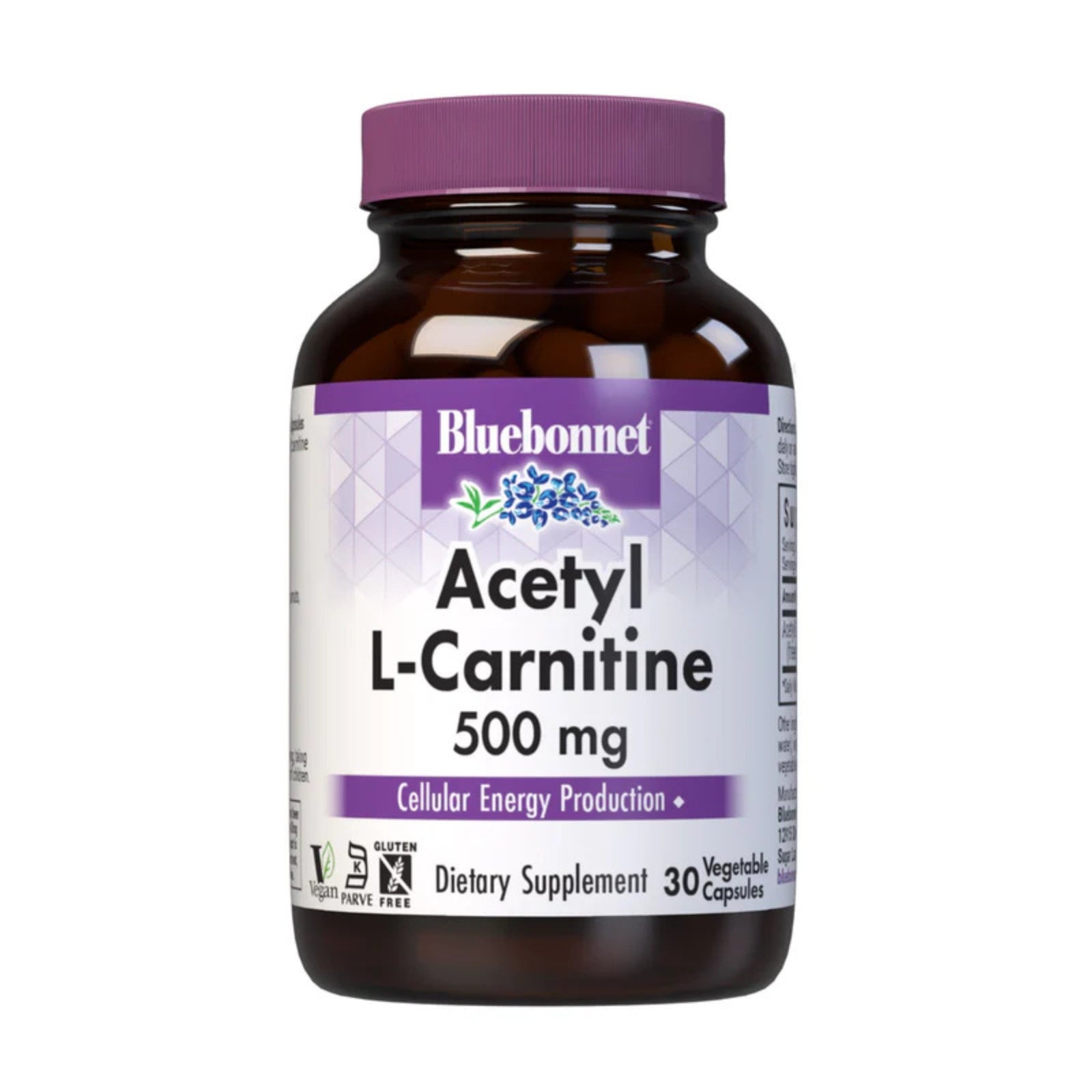 Bluebonnet, Acectyl L-Carnitine 500 mg, 30 Capsules - 743715000179 | Hilife Vitamins