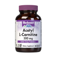 Bluebonnet, Acectyl L-Carnitine 500 mg, 30 Capsules UPC 743715000179 | Hilife Vitamins