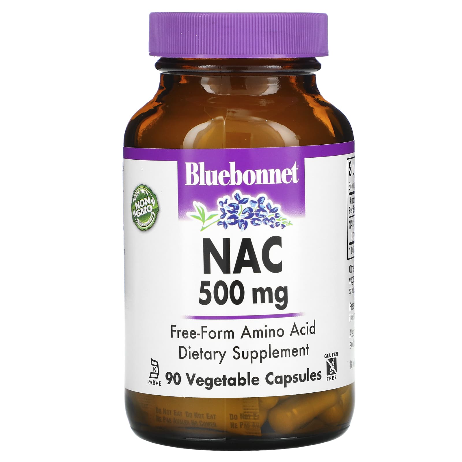 Bluebonnet, NAC 500 mg, 90 Vegetarian Capsules UPC 743715000650 | Hilife Vitamins