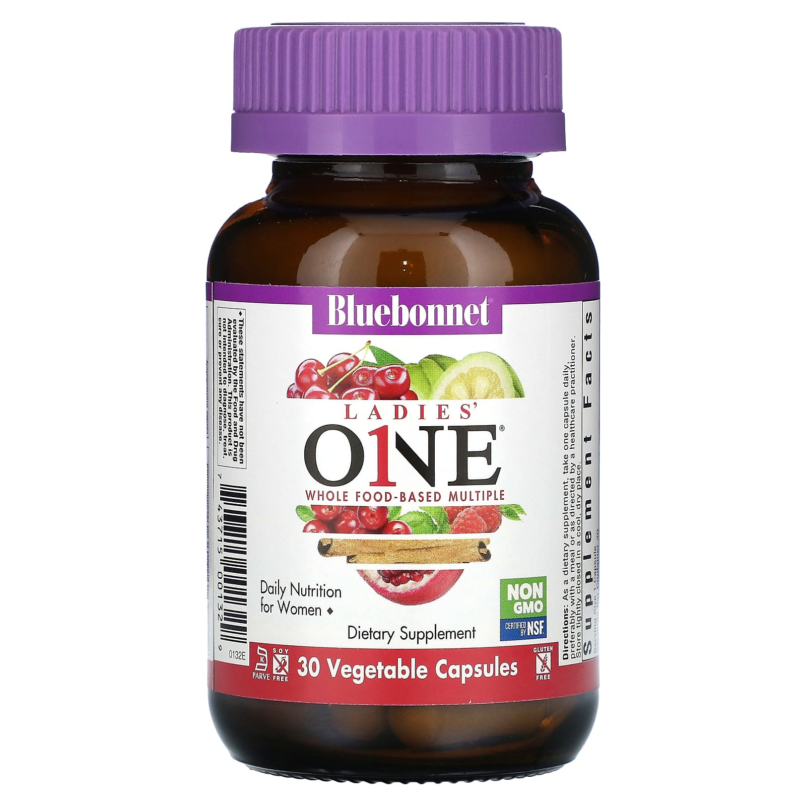 Bluebonnet, Ladies' ONE, Whole Food-Based Multiple, 30 Vegetable Capsules UPC 743715001329 | Hilife Vitamins