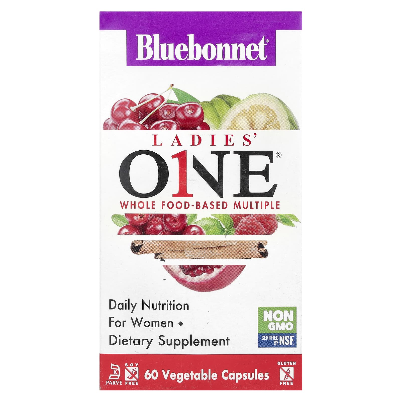Bluebonnet, Ladies One Whole Food-Based Multiple, 60 Vegetarian Capsules UPC 743715001350 | Hilife Vitamins