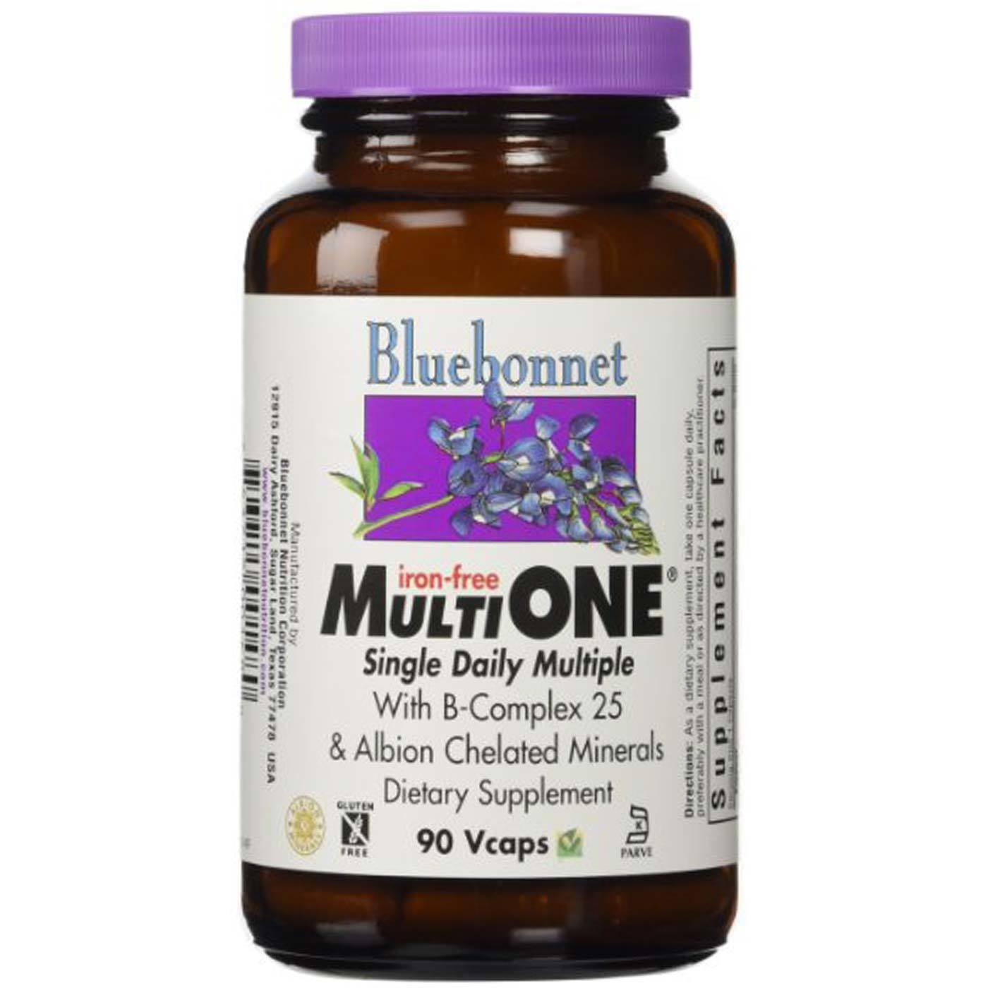 Bluebonnet, MULTI ONE, Iron-Free, Single Daily Multiple, Daily Nutritional Support Multivitamin, 90 Vegetarian Capsules