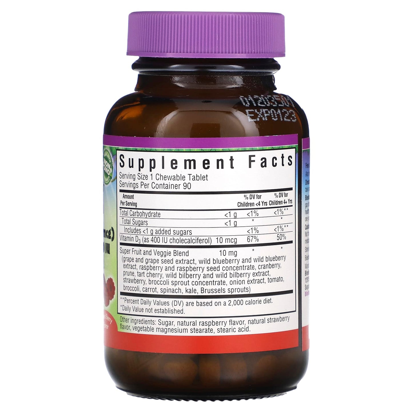 Bluebonnet, Rainforest Animalz, Vitamin D3 400 IU Mixed Berry, 90 Tablets UPC 743715001947 | Hilife Vitamins