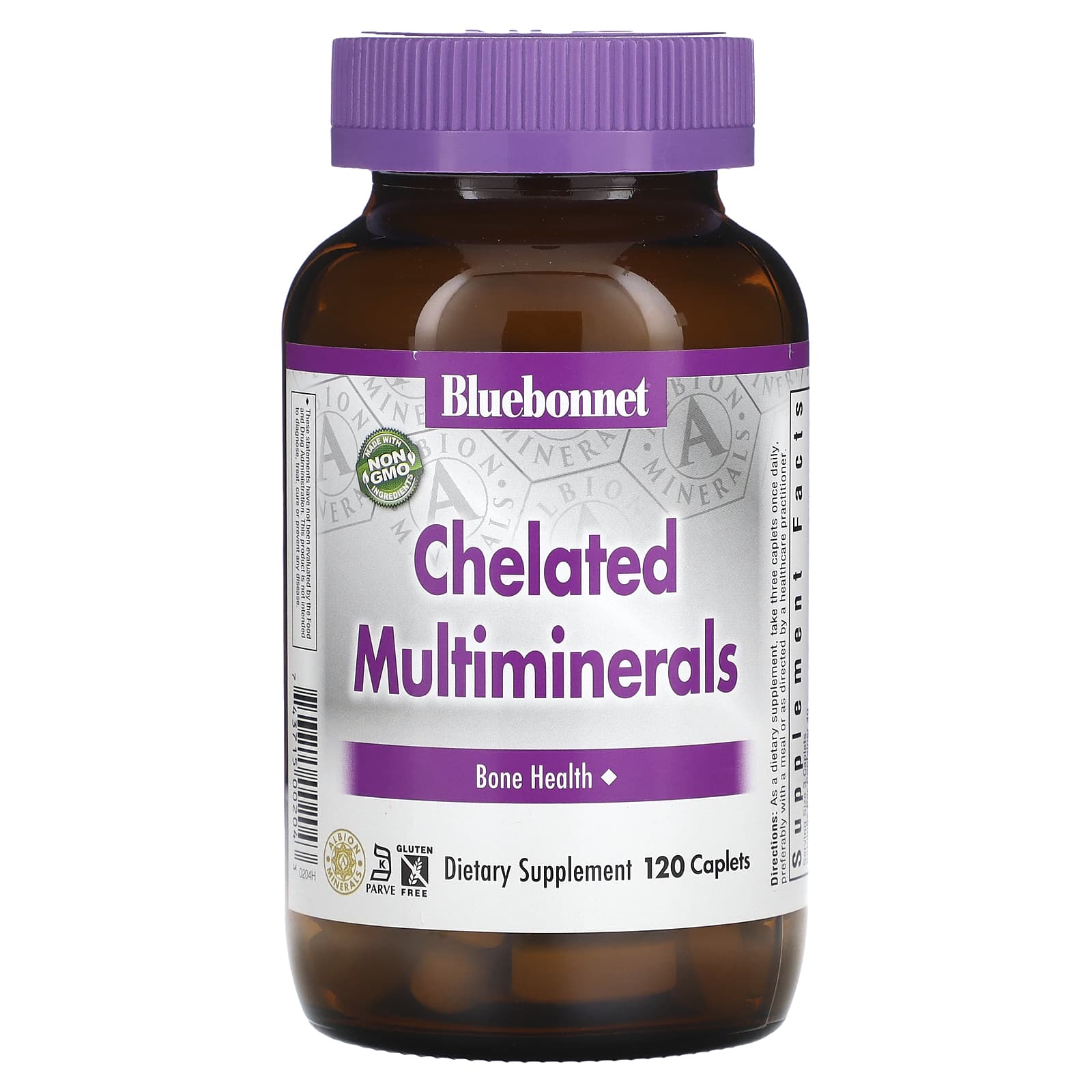 Bluebonnet, Albion Chelated Multri MInerals (with iron), 120 CPLT UPC 743715002043 | Hilife Vitamins