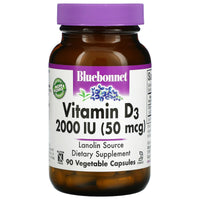 Bluebonnet, VITAMIN D3 2000 IU, 90 Capsules UPC 743715003149 | Hilife Vitamins