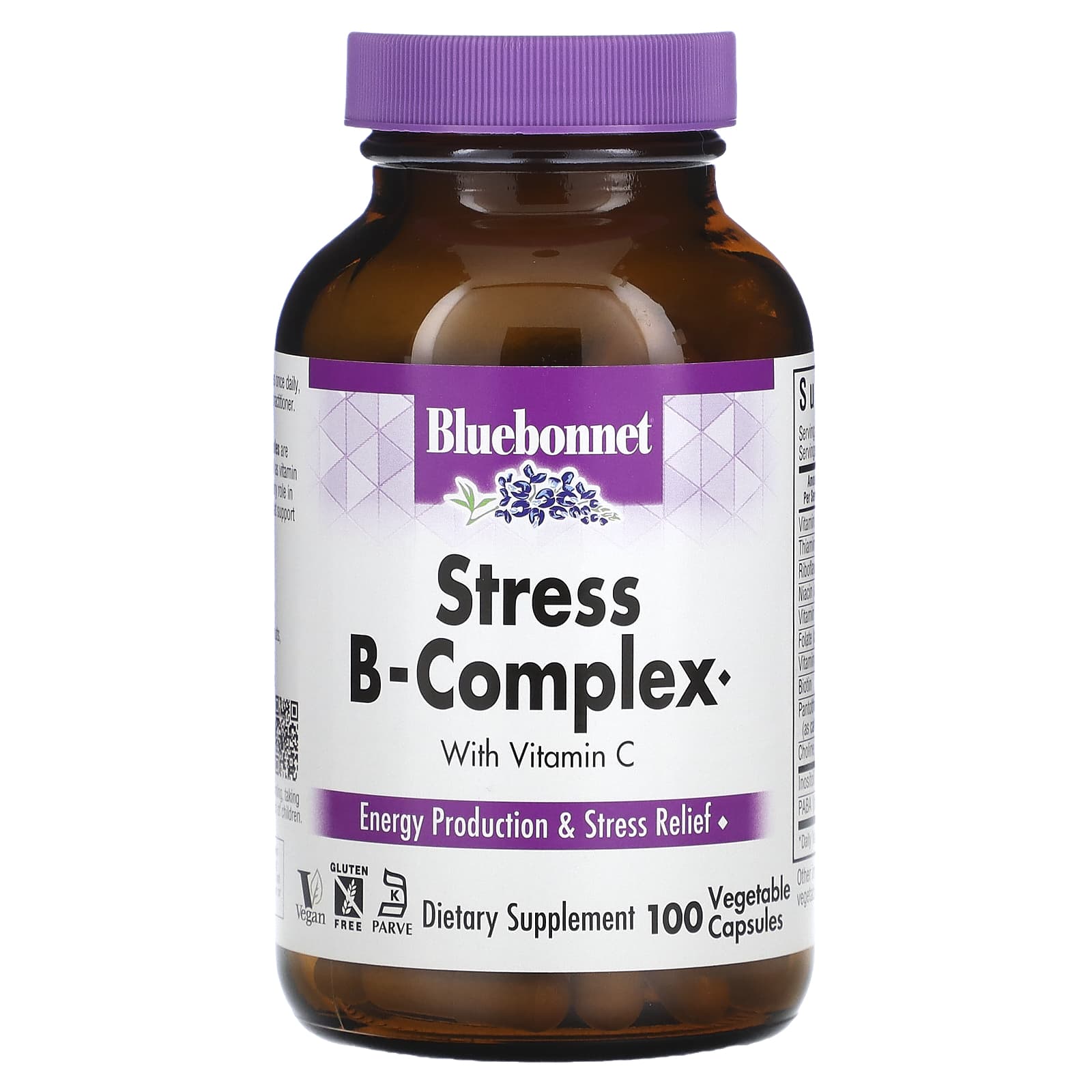 Bluebonnet, Stress B-Complex With Vitamin C, 100 Vegetarian Capsules UPC 743715004245 | Hilife Vitamins