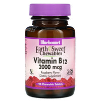 Bluebonnet, Earthsweet, Vitamin B-12 2000 Mcg, Raspberry Flavor, 90 Chewable Tablets UPC 743715004368 | Hilife Vitamins