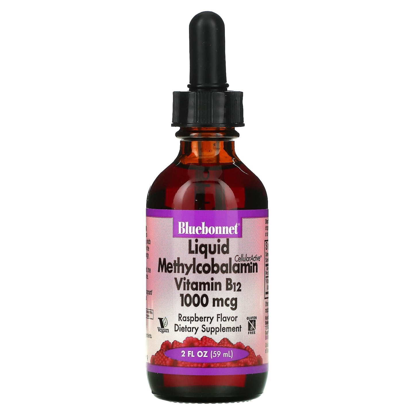 Bluebonnet, Liquid Cellular Active Methylcobalamin 1000 Mcg Raspberry Flavor Liquid, 2 Fl Oz LIQUID UPC 743715004399