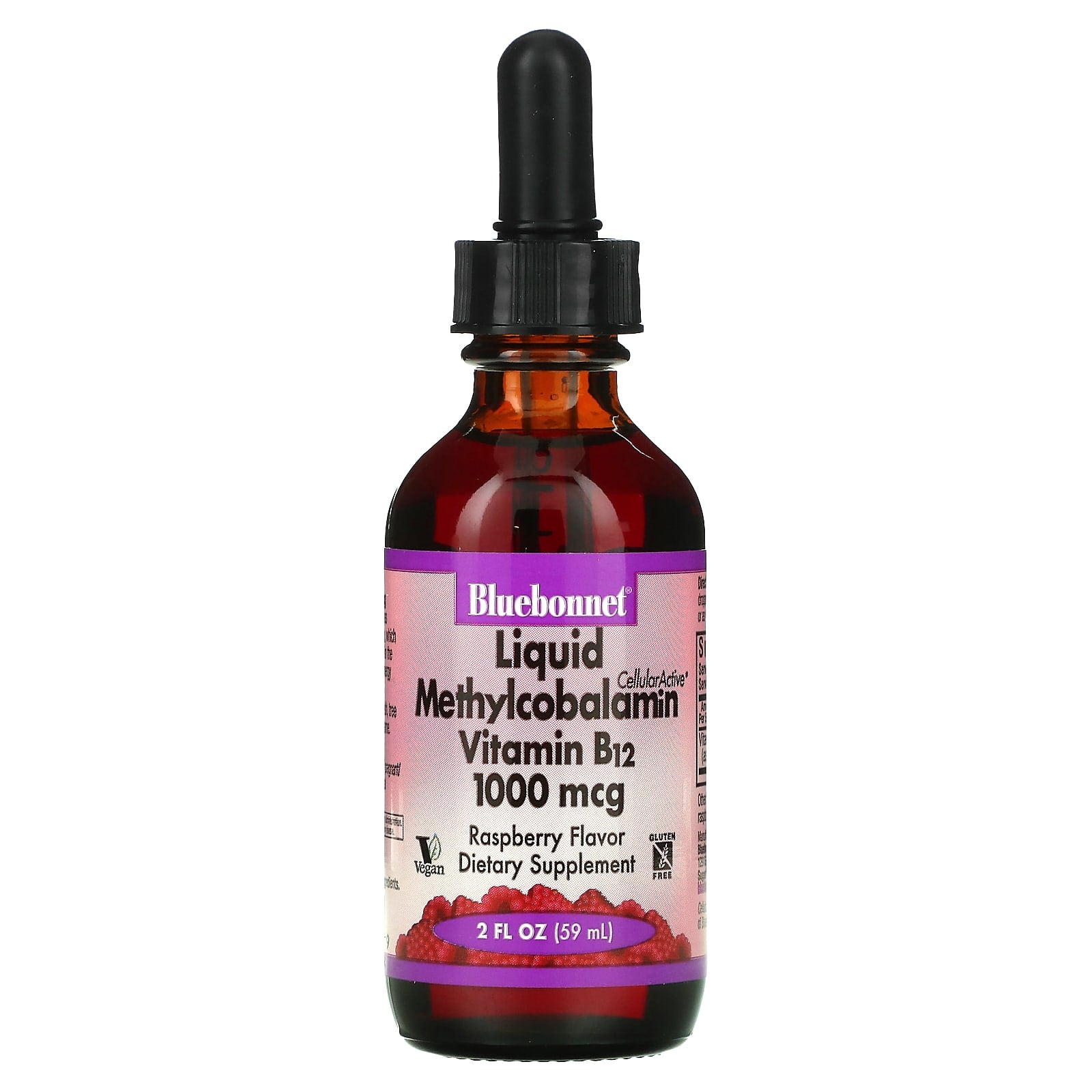 Bluebonnet, Liquid Cellular Active Methylcobalamin 1000 Mcg Raspberry Flavor Liquid, 2 Fl Oz LIQUID UPC 743715004399
