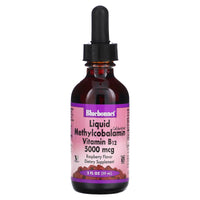 Bluebonnet, Liquid CellularActive Methylcobalamin Vitamin B12 Raspberry 5000 mcg, 2 Fl oz UPC 743715004443 | Hilife Vitamins