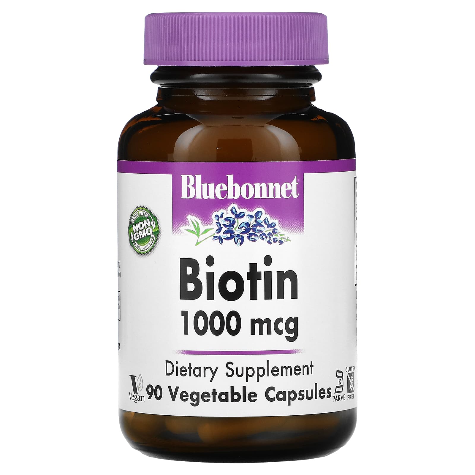 Bluebonnet, Biotin 1000 mcg, 90 Vegetarian Capsules UPC 743715004467 | Hilife Vitamins