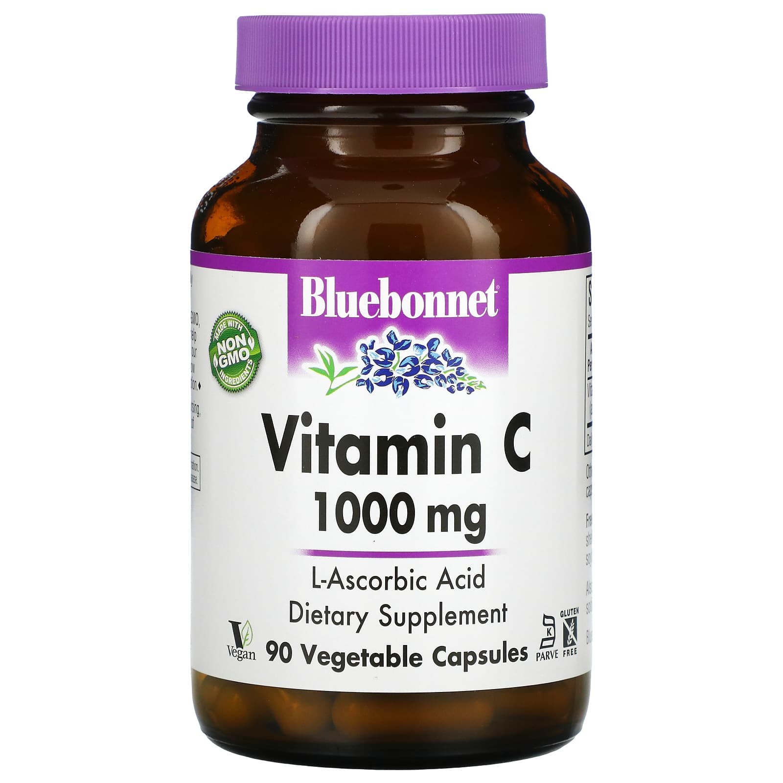 Bluebonnet, Vitamin C, 1000 mg, 90 Capsules UPC 743715005167 | HiLife Vitamins