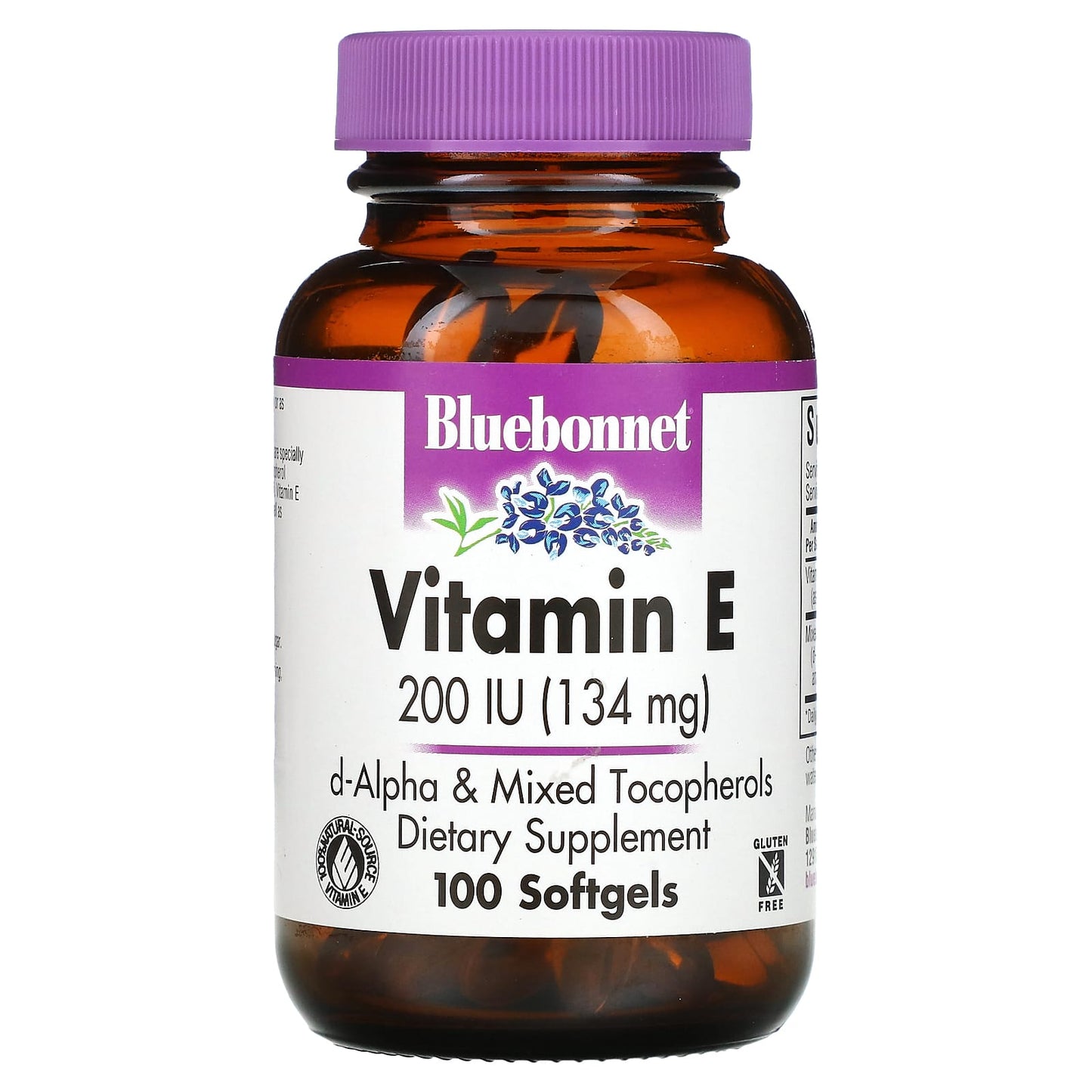 Bluebonnet, Vitamin E 200 i.u. Mixed, 100 Softgels UPC 743715006126 | Hilife Vitamins