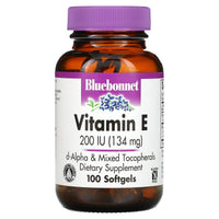 Bluebonnet, Vitamin E 200 i.u. Mixed, 100 Softgels UPC 743715006126 | Hilife Vitamins