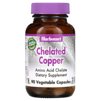 Bluebonnet, Chelated Copper, 90 Vegetarian Capsules UPC 743715006652 | Hilife Vitamins