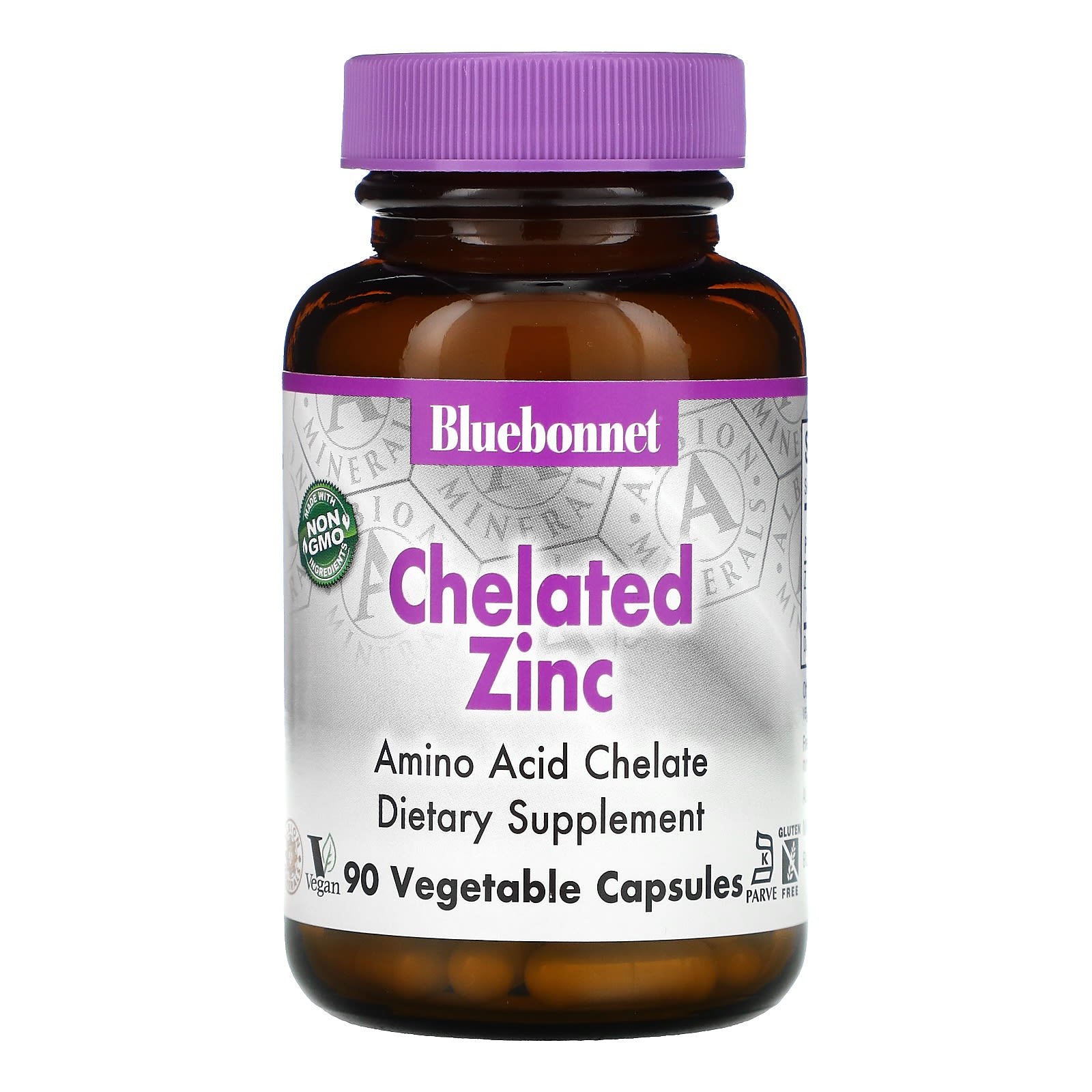 Bluebonnet, Chelated Zinc, 90 Vegetable Capsules UPC 743715006805 | Hilife Vitamins