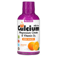 Bluebonnet, Liquid Calcium, Magnesium Citrate & Vitamin D3, Milk-Free, Orange Flavor, 16 Oz UPC 743715006904