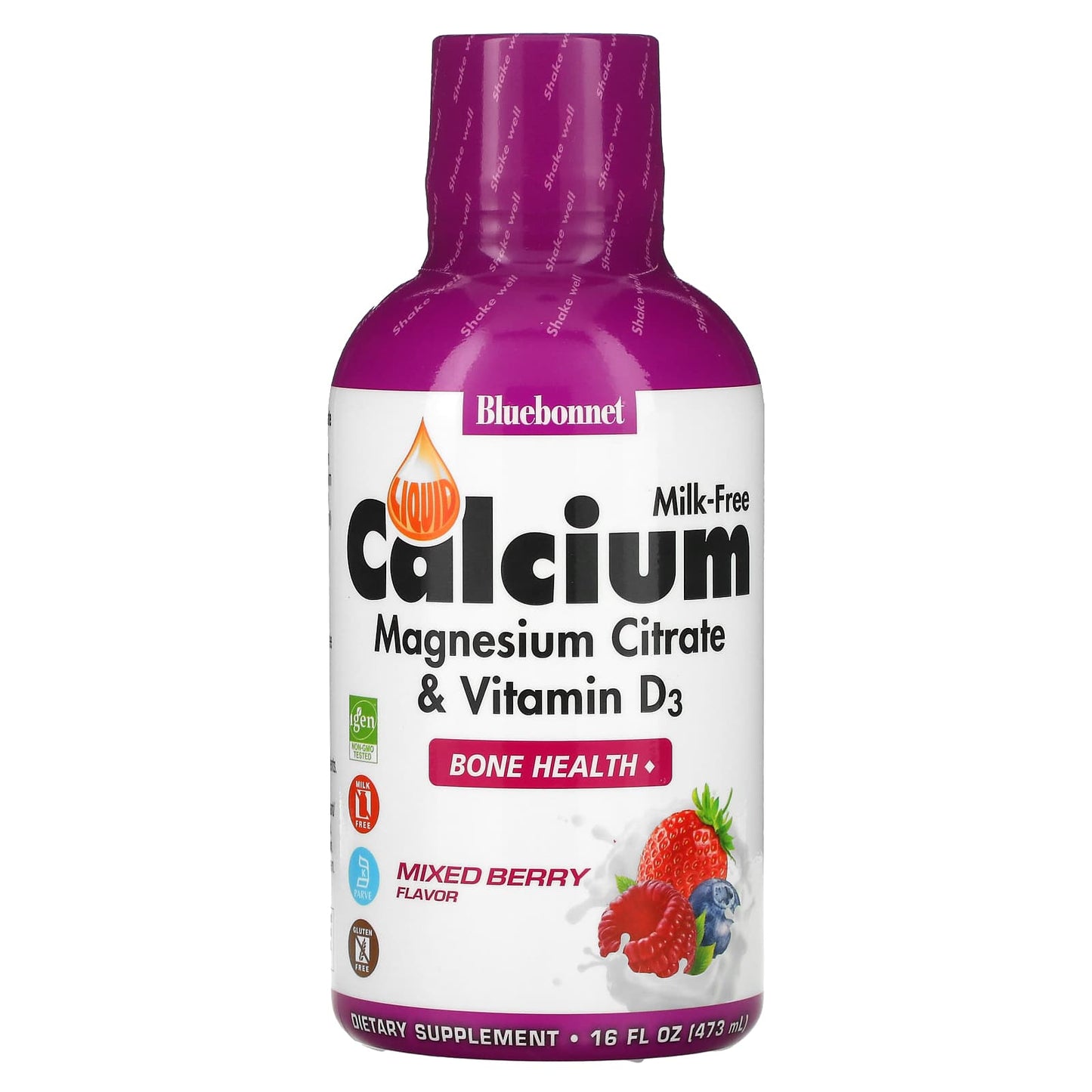 Bluebonnet, Liquid Calcium Magnesium Citrate Mixed Berry, 16 Oz UPC 743715006966 | Hilife Vitamins