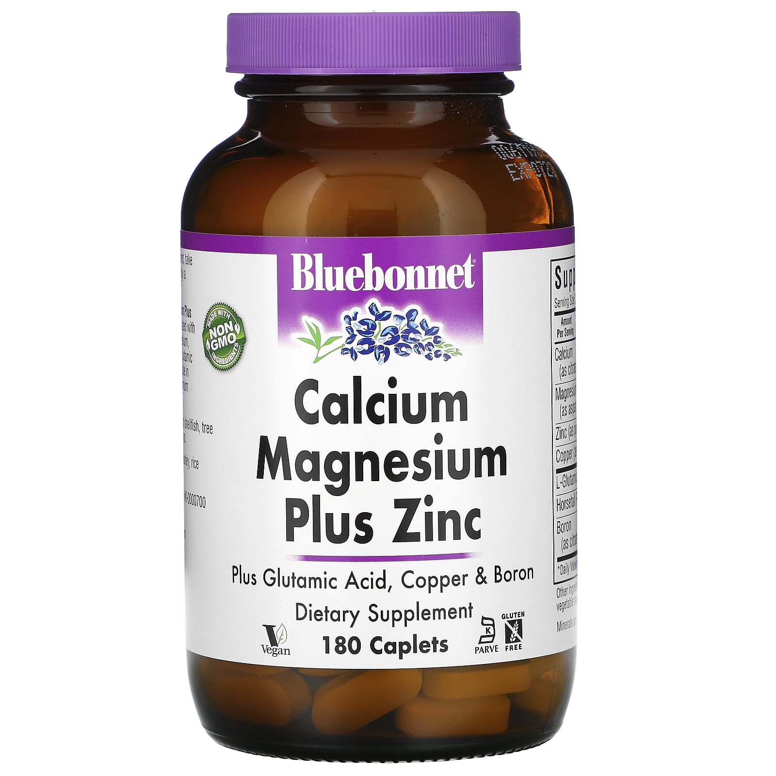 Bluebonnet, Calcium Magnesium & Zinc, 180 CPLT UPC 743715006997 | Hilife Vitamins